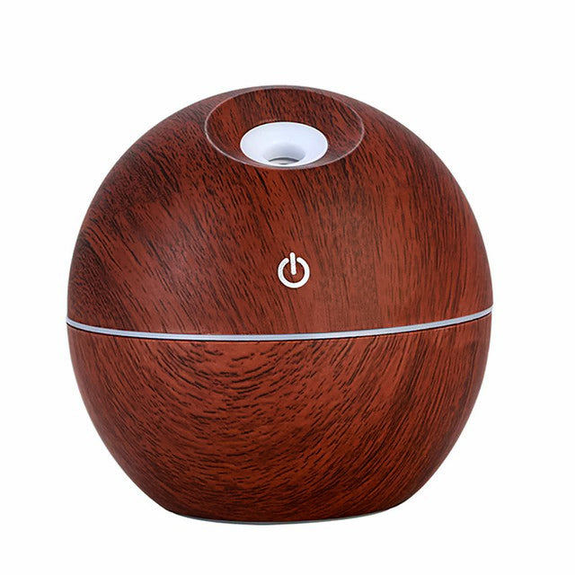Mini humidificador aromaterapia para casa y coche, difusor de aromaterapia con carga USB de 130ML, con luz nocturna LED