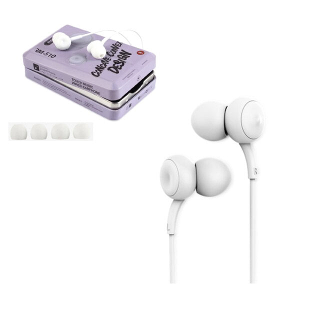 Auriculares in-Ear Remax RM510 con cable de 3,5mm micrófono super Bass y control de volumen, audífonos internos con aislamiento de ruido