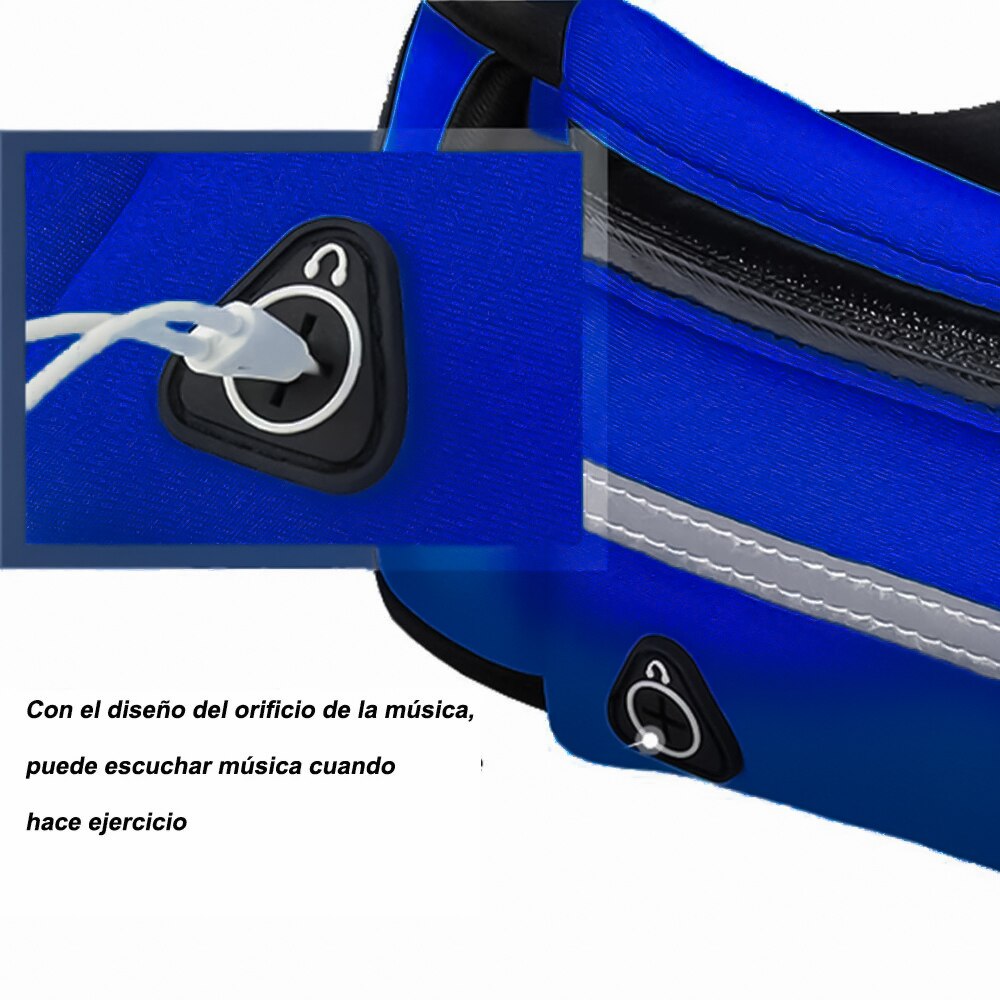 EA-55 Bolsa de Móvil para Correr, Riñonera Deportiva, con Diseño para Cascos, Llave y Botella de Agua, para Móviles Hasta 6.7 Pulgadas