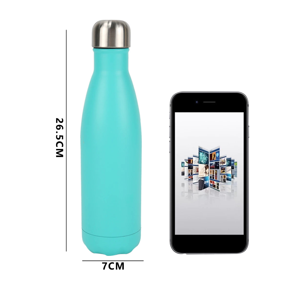 HUSL Botella de Agua Acero Inoxidable, 500ML Botella Térmica, Botella Agua Deporte Sin BPA, Cantimplora de Agua Reutilizable, Termo Agua 12 horas caliente, 24 frio, para Viaje, Deporte, Eco-friendly