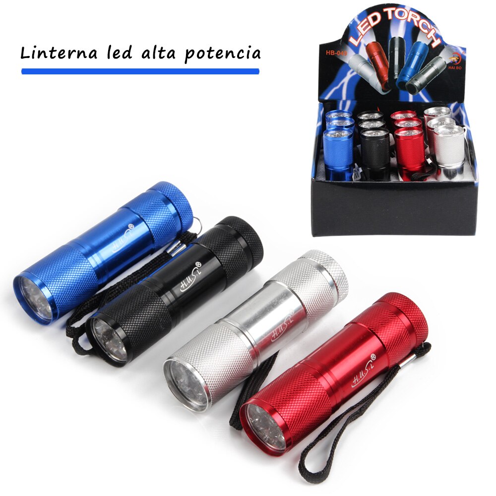 HUSL Linterna LED Alta Potencia de Táctica, Mini Antorcha de Mano con cuerda, Luz para Ciclismo/ Montañismo/ Camping/ Senderismo/ Emergencia, Con Pilas AAA Incluidas Linterna Portátil (2 PACK)