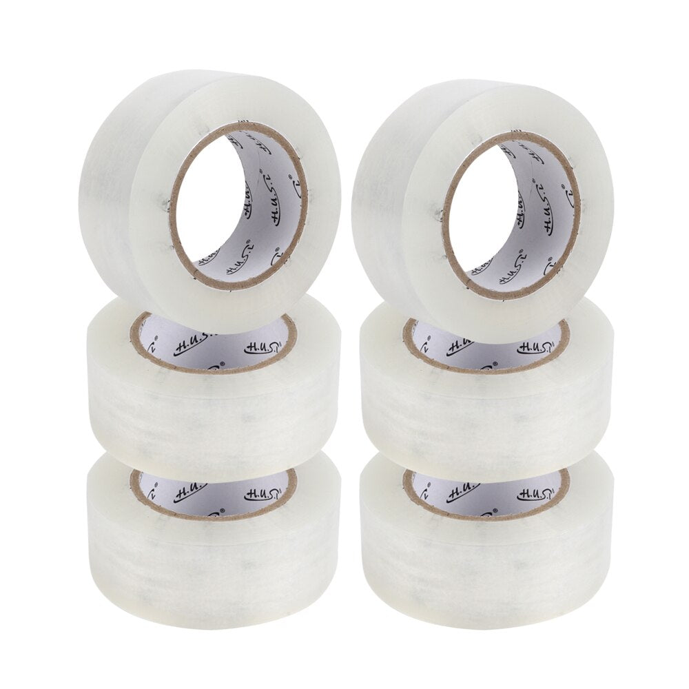 HUSL Cinta Adhesiva Marrón 48mm*100M 6 Rollos para paquetes, transporte, Extrafuerte y Resistente Cinta Embalar adhesiva precinto