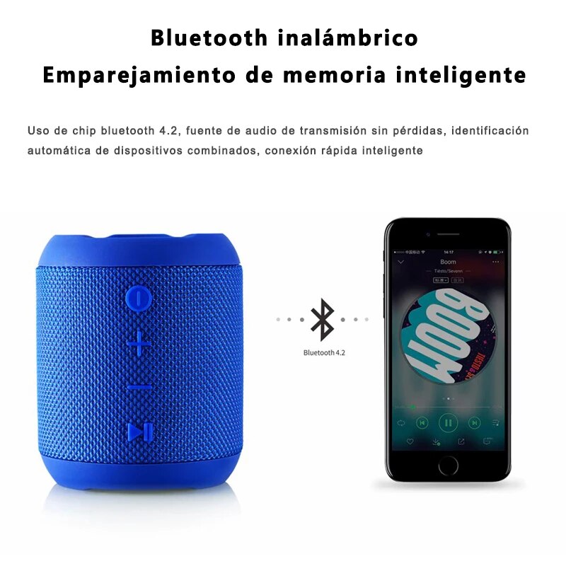 REMAX M21 Altavoz Bluetooth Potente, Altavoz Portátil, Resistente Al Agua IPX5, Mano Libre, Radio FM, AUX, Tarjeta SD