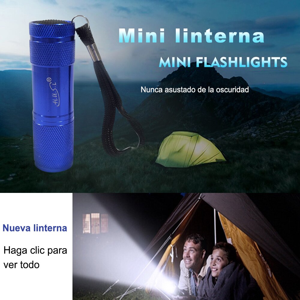 lámpara de cabeza Mini linterna LED de alta potencia Pila AAA Linternas y  Faroles de Camping