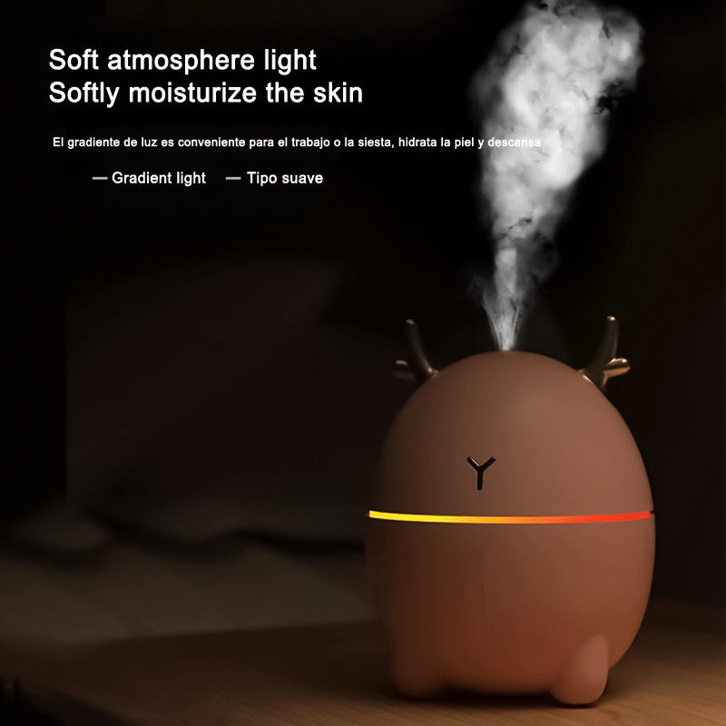 Humidificador de forma de Ciervo de Dibujos Animados, Mini humidificador de Aire silencioso de Escritorio USB de 200 ml