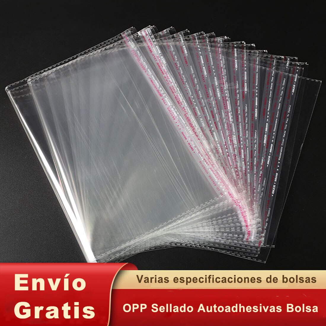 Bolsa de Celofán Transparentes, Embalaje Alimentos, Bolsas de Plástico con Autosellado, para Panadería, Galletas, Pasteles, Chocolate Dulces