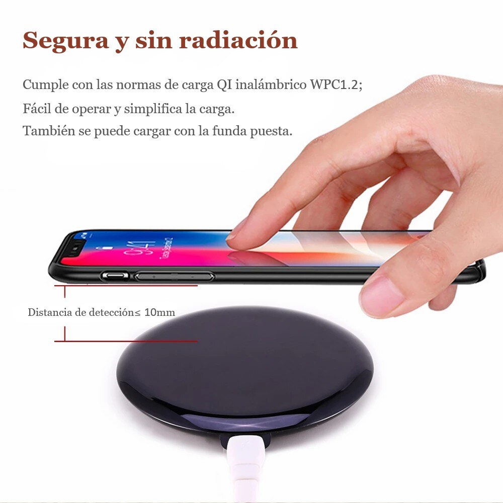 REMAX RP-W11 Cargador de Teléfono Inalámbrico de 10W,Almohadilla de Carga inalámbrica Rápida