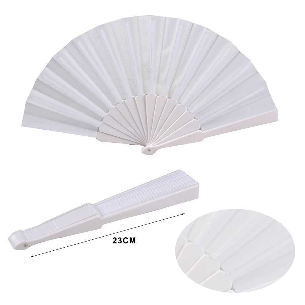HUSL ABANICOS PLASTICO 23 CM, ABANICOS PARA EVENTOS, DETALLES PARA LOS INVITADOS, REGALOS DE BODA, FIESTAS, COMUNIÓN O BAUTIZO