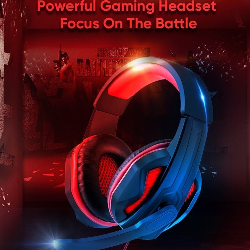 Auricular Gaming Para PC, Casco Con Luces LED, Con Micrófono, Lleva El Control Del Volumen Y El Interruptor De Silencio-802684