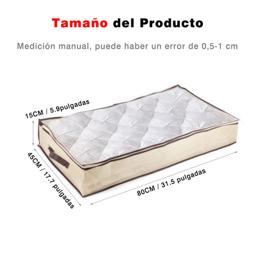 HUSL Bolsa de Almacenamiento, Bolsa de Almacenaje para Debajo de la Cama de Gran Capacidad con Cremalleras,para Mantas Edredones Ropa