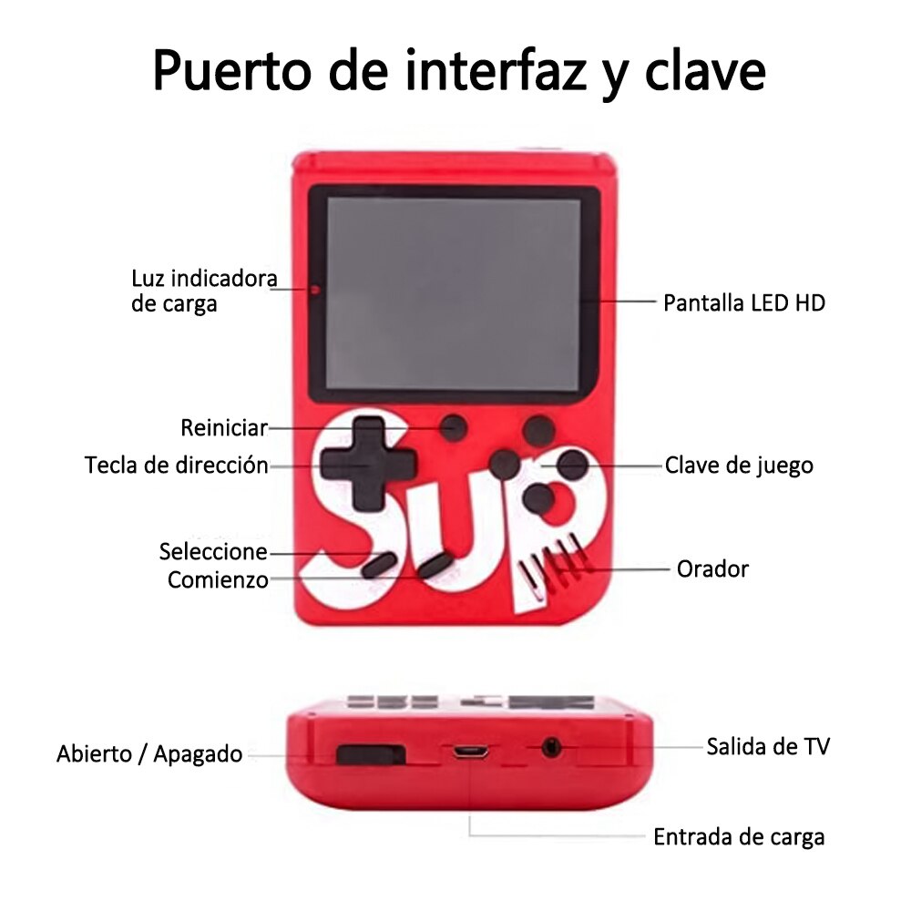 Sup Game Box 400 in 1 Games Retro Portable Mini Handheld Game Console, con 400 Juegos Clásicos Incluido, Recargable