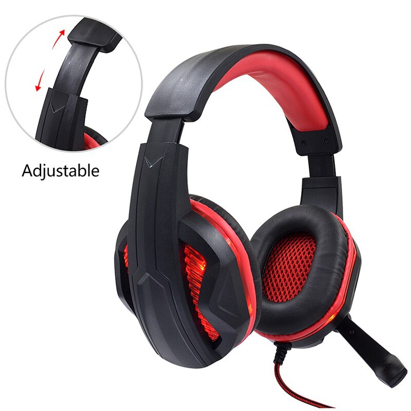 Auricular Gaming Para PC, Casco Con Luces LED, Con Micrófono, Lleva El Control Del Volumen Y El Interruptor De Silencio-802684