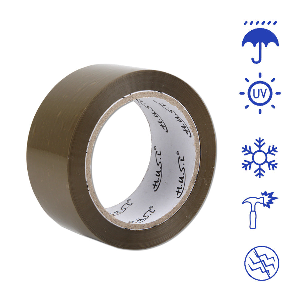 HUSL Cinta Adhesiva Marrón 48mm*100M 6 Rollos para paquetes, transporte, Extrafuerte y Resistente Cinta Embalar adhesiva precinto