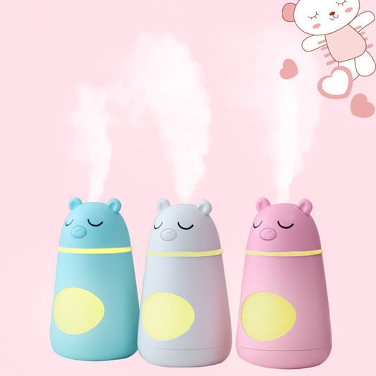 Humidificador multifunción USB 260 ml oso encantador, humidificador ultrasónico del coche con luz nocturna