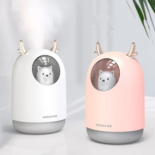 Humidificador de 300 ml, Humidificador Ultrasónico Alimentado por USB Lindo Decoración para Hogar Dormitorio Oficina Yoga