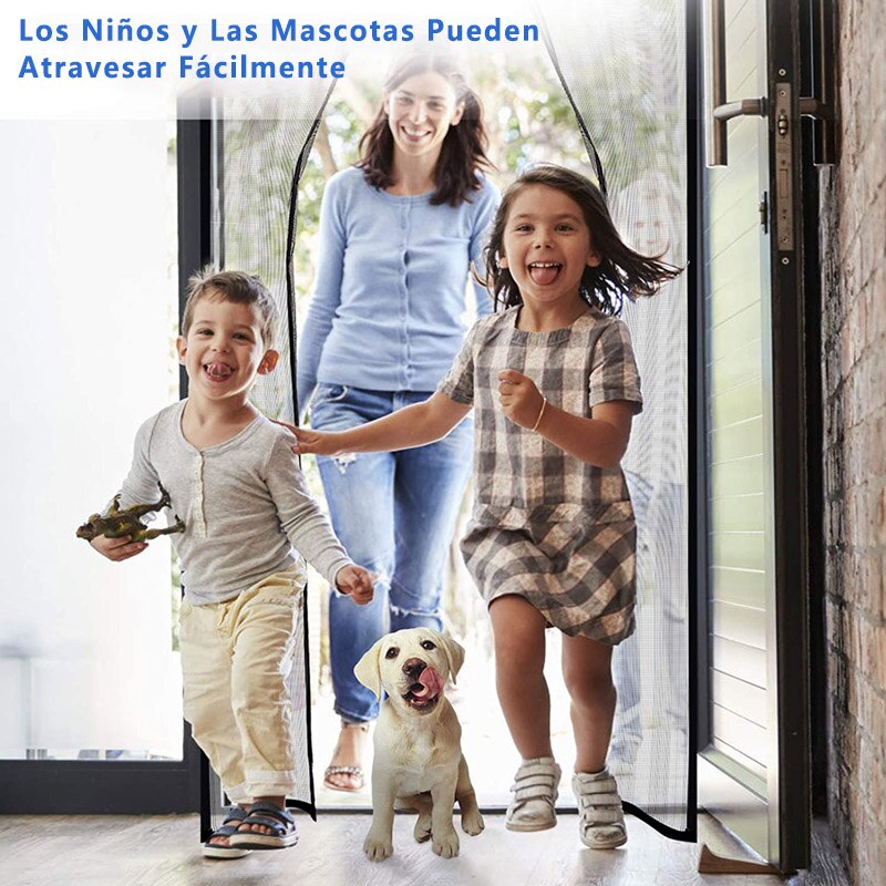 Mosquitera Puerta Magnética, HUSL 140x230cm Corredera Cortina Mosquitera Magnética, para Sala de Estar, Dormitorio, Balcón--para Puertas de Madera
