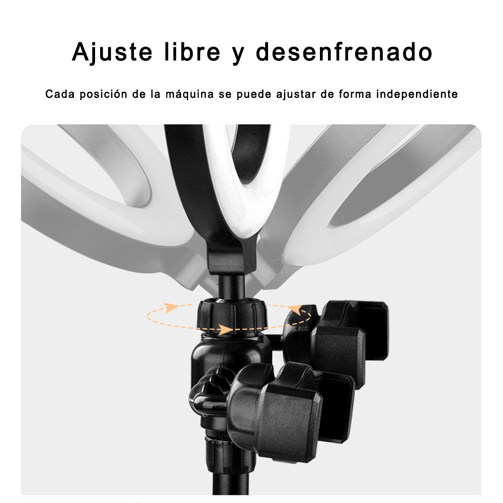 Anillo de Luz LED 16CM fotografia de Escritorio con soporte for teléfono y el pie for micrófono Mesa para Youtube Vlog Selfie