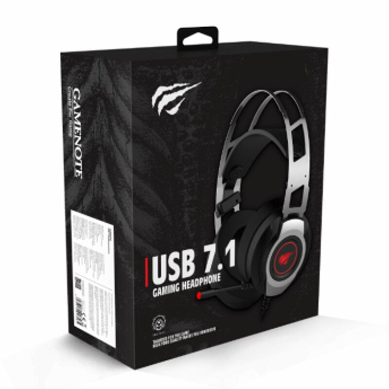 GAMENOTE H2007U Auriculares Gaming Metalizados con Diadema Y Luz Led Con Puerto USB 7.1