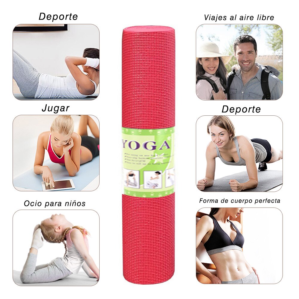 Esterilla Yoga Antideslizante, Esterilla para Yoga Universal, Espuma de Alta Densidad, Yoga Colchoneta Antideslizante para Pilates -173 x 61 x 0,4 cm