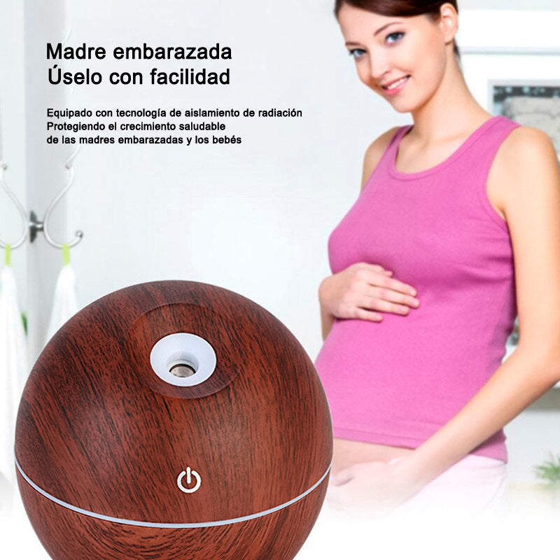 Mini humidificador aromaterapia para casa y coche, difusor de aromaterapia con carga USB de 130ML, con luz nocturna LED