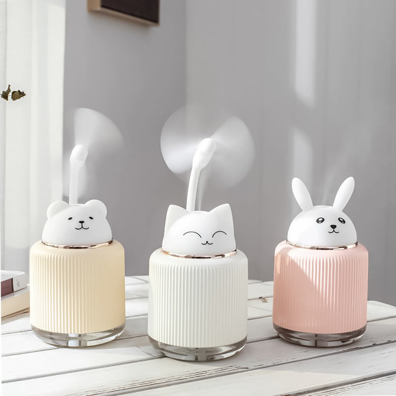 Humidificador de Aire Doméstico, 300mL Difusor de Aroma de Niebla Fría con luz LED, Humidificador Ultrasónico de Niebla de Aire