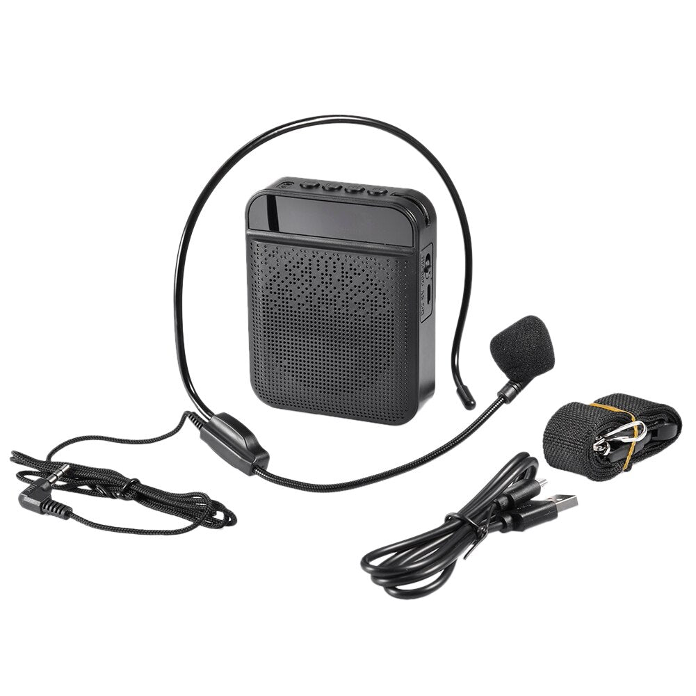 Amplificador de voz, micrófono portátil recargable con auriculares y  cintura para profesores, aula, canto, entrenador, entrenamiento,  presentación