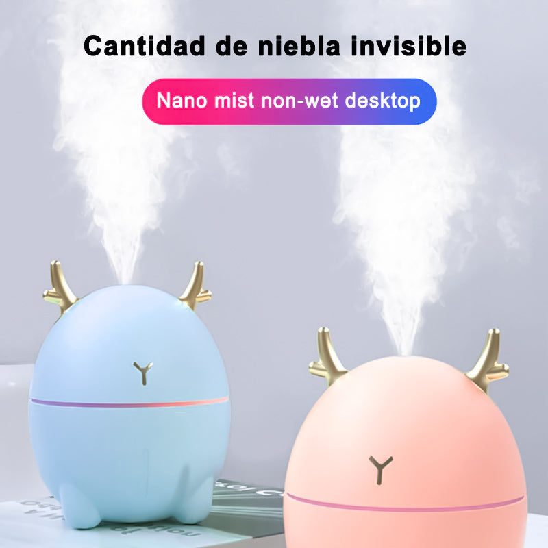 Humidificador de forma de Ciervo de Dibujos Animados, Mini humidificador de Aire silencioso de Escritorio USB de 200 ml