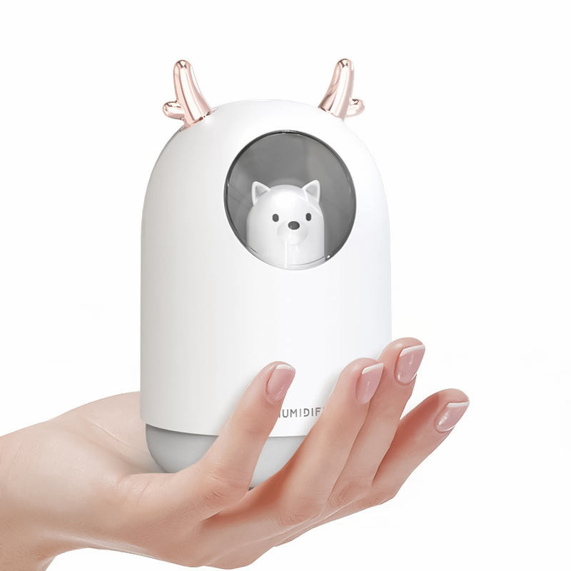 Humidificador de 300 ml, Humidificador Ultrasónico Alimentado por USB Lindo Decoración para Hogar Dormitorio Oficina Yoga
