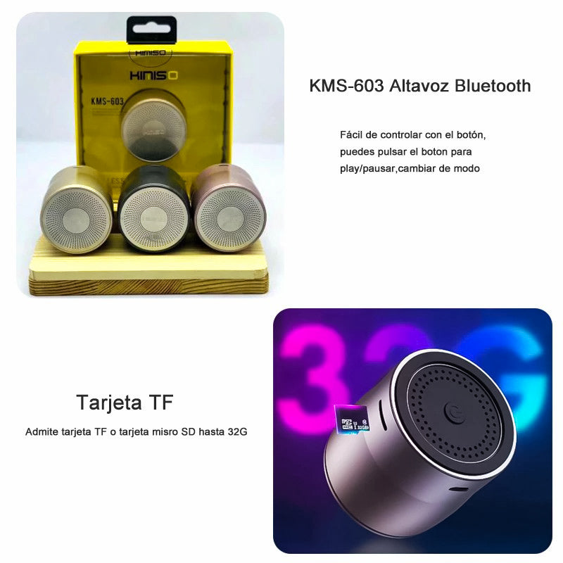 Altavoz Bluetooth KMS-603, Mini Altavoz De Bolsillo, Portátil, Para Casa/Oficina/Al Aire Libre, Tarjeta TF