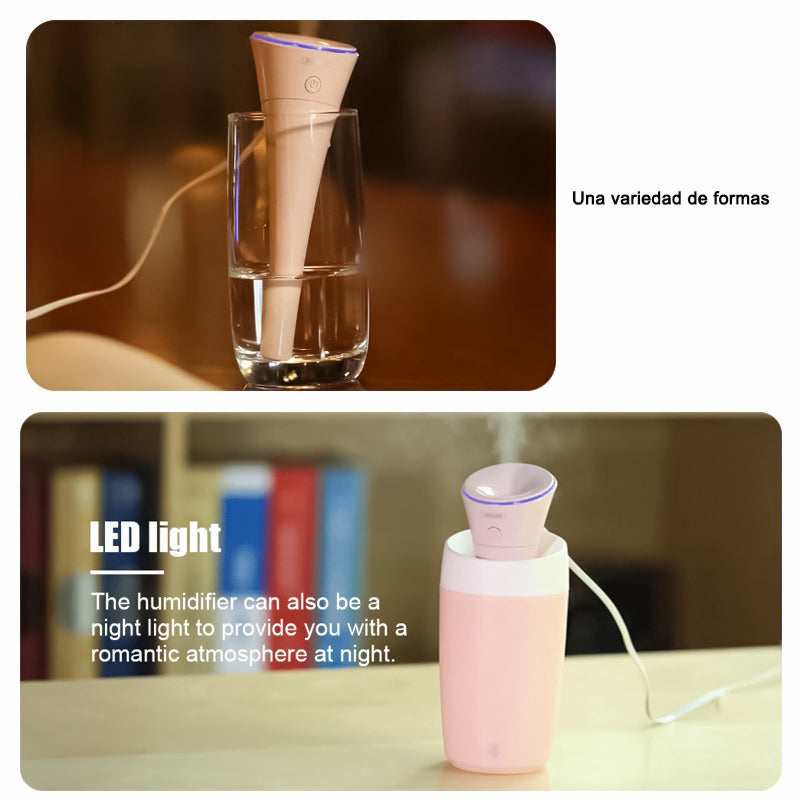 REMAX Humidificador Con Luz LED, Difusor Aromaterapia, Humidificador Ultrasónico, Conexión De USB, Para Viaje/Oficina/Hogar/Coche