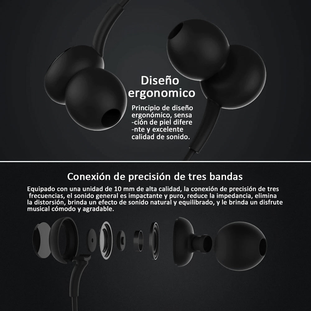 Auriculares in-Ear Remax RM510 con cable de 3,5mm micrófono super Bass y control de volumen, audífonos internos con aislamiento de ruido