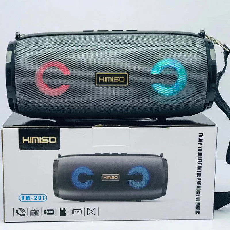Kimiso KM-201 Altavoz portátil Bluetooth, Altavoz con luz nocturna LED, con Radio FM, puertos para tarjeta TF/AUX/Pen-drive, Altavoz Portátil Estéreo