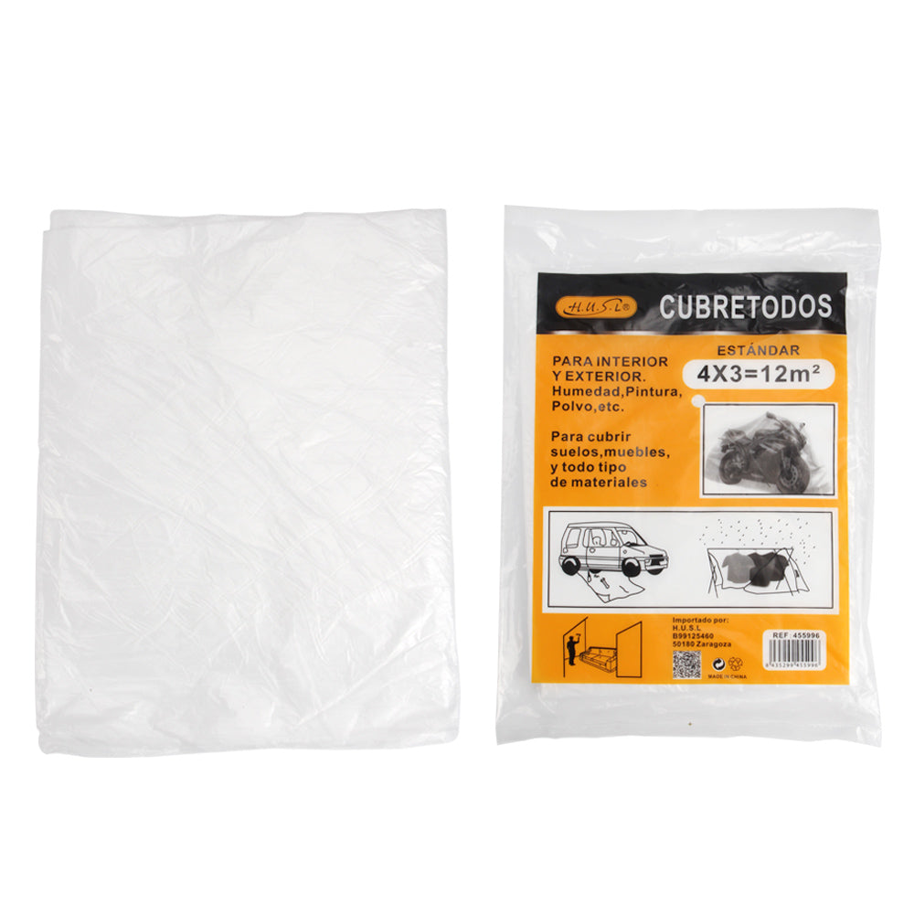 HUSL PLÁSTICO CUBRETODO ESTÁNDAR, PROTECTOR PARA CUBRIR MUEBLES, PARA INTERIOR Y EXTERIOR HUMEDAD, TAREAS DE PINTURA