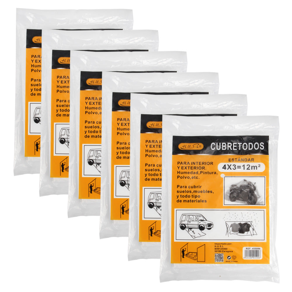 HUSL PLÁSTICO CUBRETODO ESTÁNDAR, PROTECTOR PARA CUBRIR MUEBLES, PARA INTERIOR Y EXTERIOR HUMEDAD, TAREAS DE PINTURA