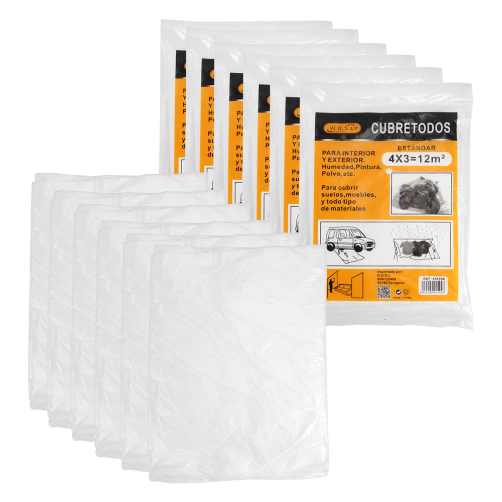 HUSL PLÁSTICO CUBRETODO ESTÁNDAR, PROTECTOR PARA CUBRIR MUEBLES, PARA INTERIOR Y EXTERIOR HUMEDAD, TAREAS DE PINTURA