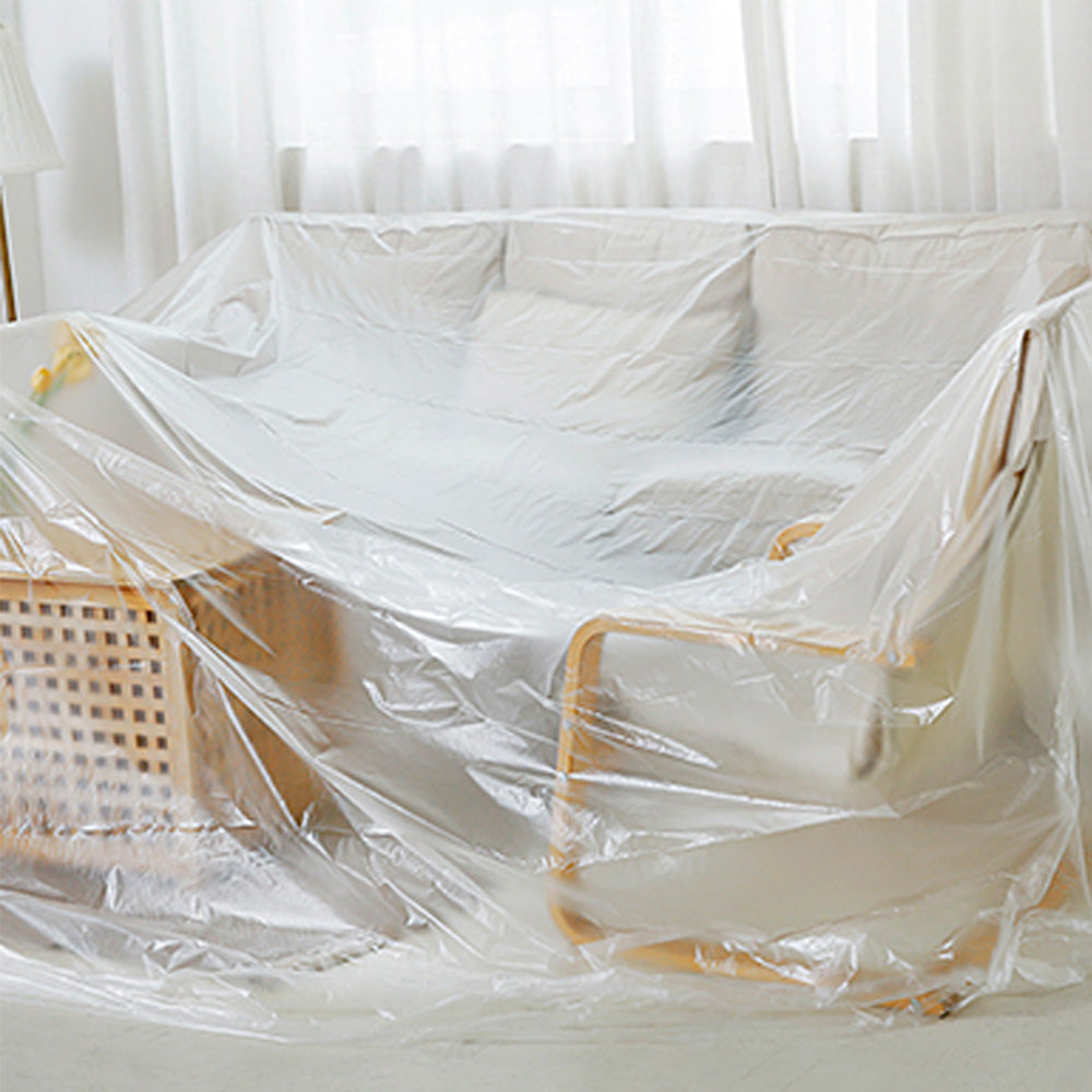 Tradineur - Rollo de plástico cubretodo, protector, cobertor antipolvo, 100  m2, pintura, suciedad, humedad, cubrir suelos, muebl