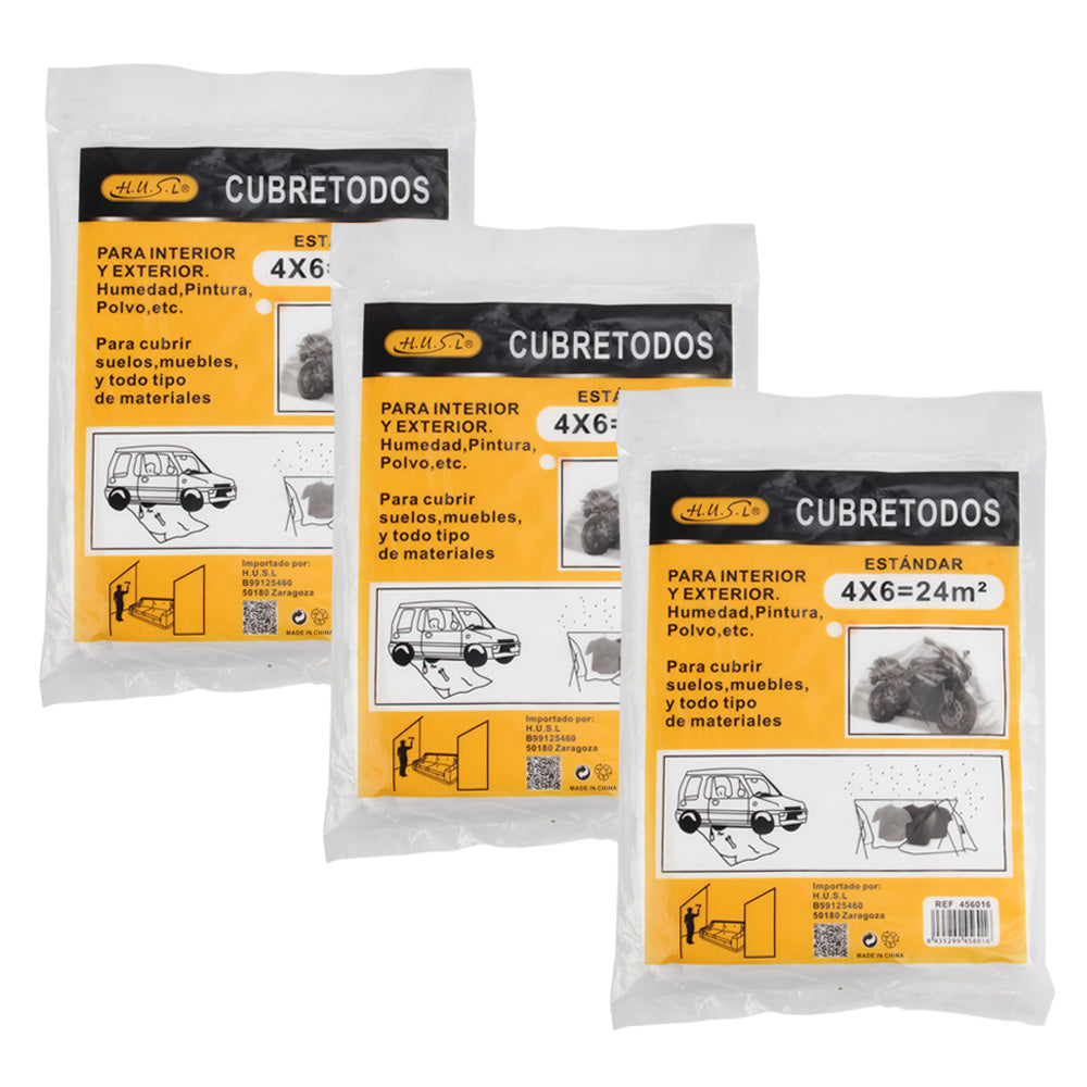 HUSL PLÁSTICO CUBRETODO ESTÁNDAR, PROTECTOR PARA CUBRIR MUEBLES, PARA INTERIOR Y EXTERIOR HUMEDAD, TAREAS DE PINTURA