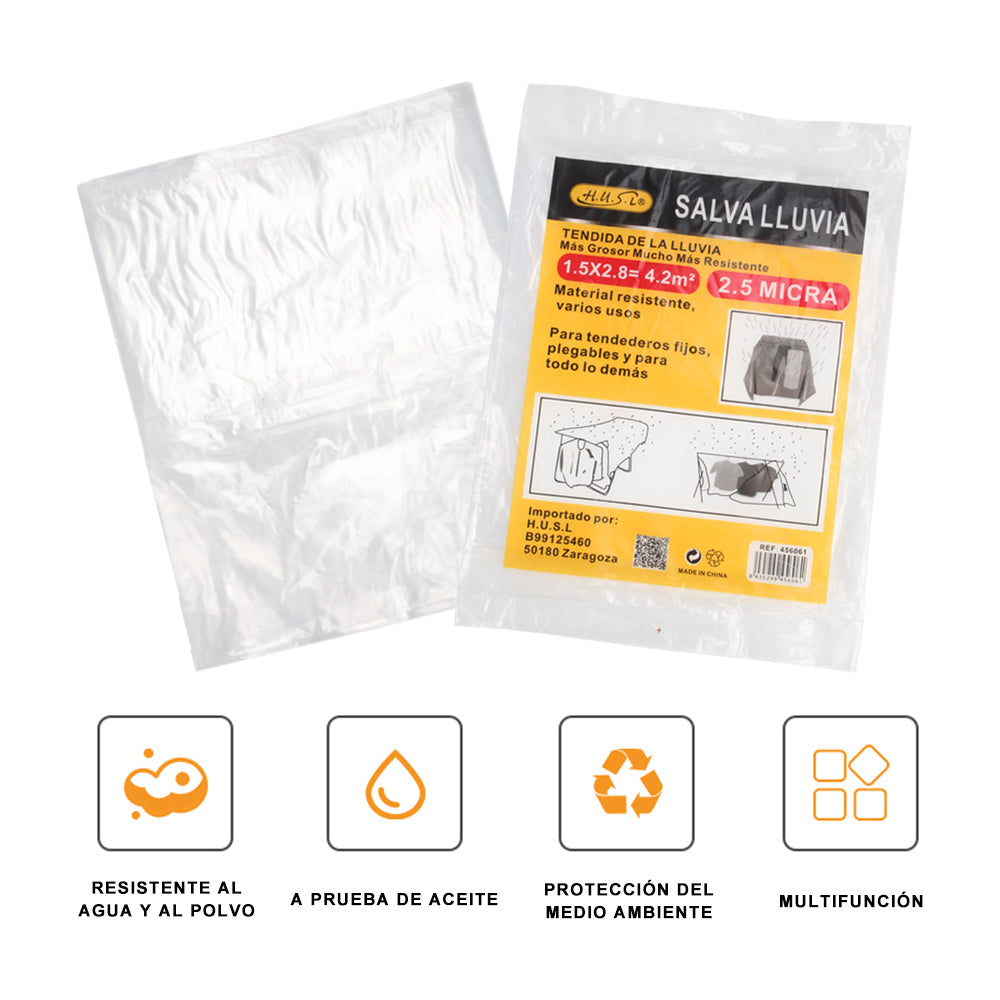 HUSL SALVALLUVIA CUBRETODO PLÁSTICO ESTÁNDAR, FUERTE PAÑO IMPERMEABLE, PROTECTOR PARA CUBRIR MUEBLES, PARA TAREAS DE PINTURA