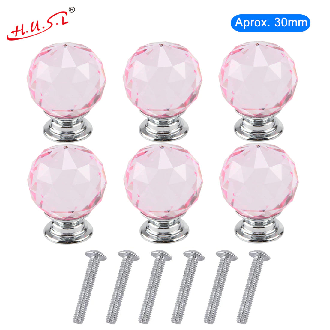 Comprar 10 pomos de cristal de 30 mm con tornillos con forma de diamante  para cajones y armarios, tiradores para decoración del hogar