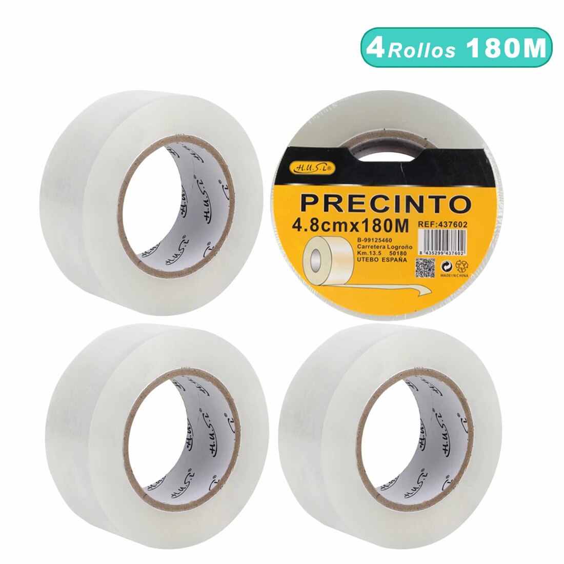 HUSL Cinta Adhesiva Marrón 48mm*100M 6 Rollos para paquetes, transporte, Extrafuerte y Resistente Cinta Embalar adhesiva precinto