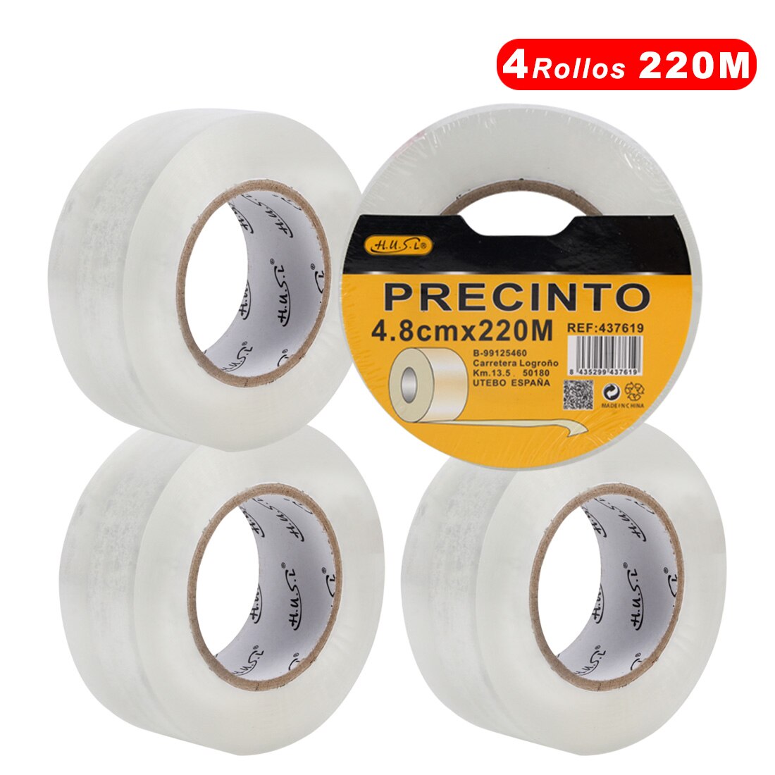 HUSL Cinta Adhesiva Marrón 48mm*100M 6 Rollos para paquetes, transporte, Extrafuerte y Resistente Cinta Embalar adhesiva precinto