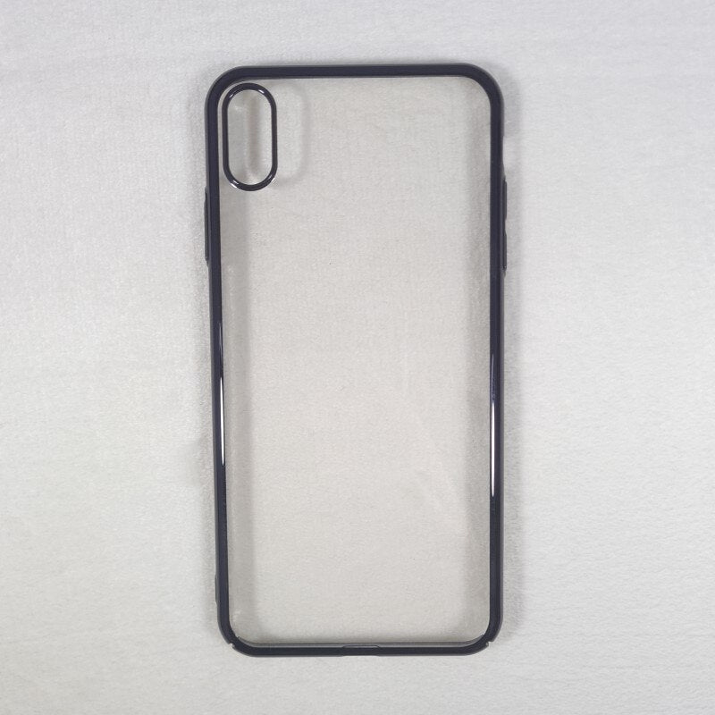 Funda rígida de Plástico para iPhone, Funda transparente Dura con Borde de Color Brillo, Carcasa de Móvil para iPhone XS Max