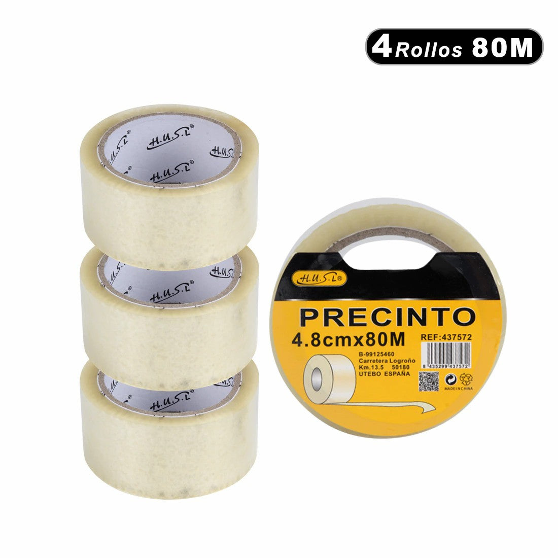 HUSL Cinta Adhesiva Marrón 48mm*100M 6 Rollos para paquetes, transporte, Extrafuerte y Resistente Cinta Embalar adhesiva precinto