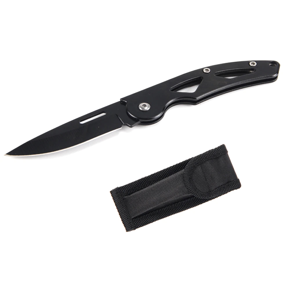 Navaja de Camping Multiusos con Bolsa de Tela y Mango Acero Inoxidable, Cuchillo Supervivencia Profesional, Navaja de Bolsillo para Senderismo Plegable de bolsillo, Para Acampar, Picnic, Caza