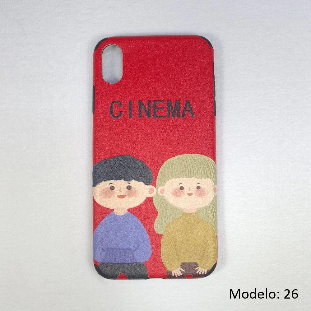 Funda Silicona con Dibujos para iPhone, Funda Multicolor con Tacto de Lienzo, Carcasa de Móvil para iPhone XS Max