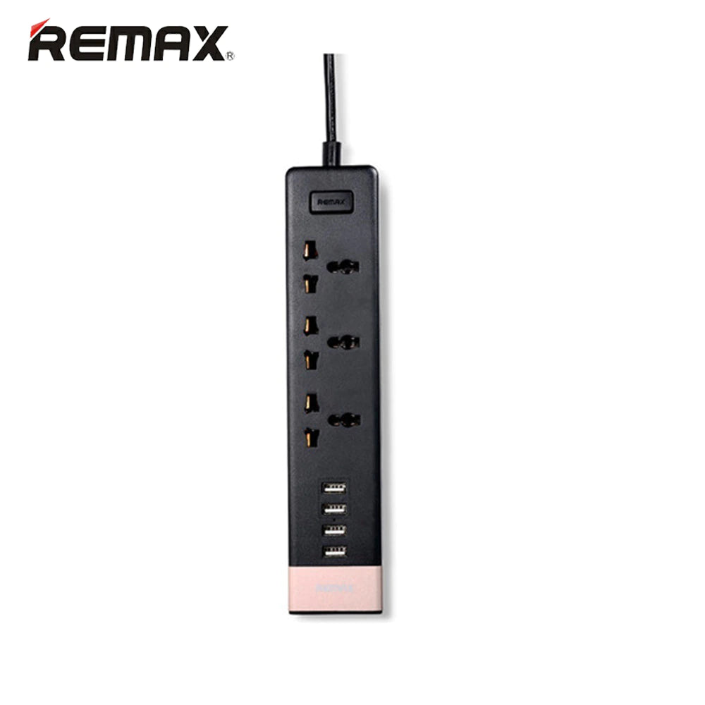 REMAX RU-S2 Regleta Enchufe Múltiples para Electricidad y USB, Ladrón  Enchufe Europeo con 3 Tomas y 4 USB, Enchufe con Interruptor