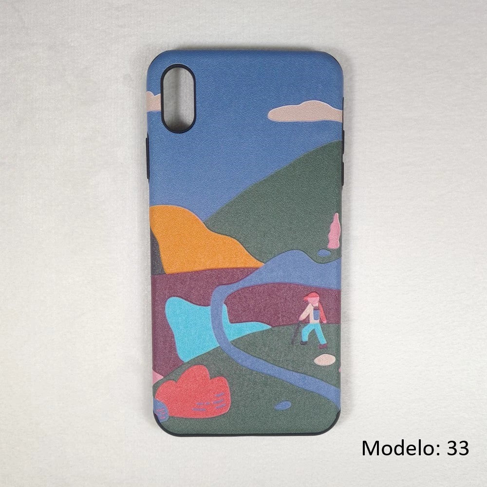 Funda Silicona con Dibujos para iPhone, Funda Multicolor con Tacto de Lienzo, Carcasa de Móvil para iPhone XS Max