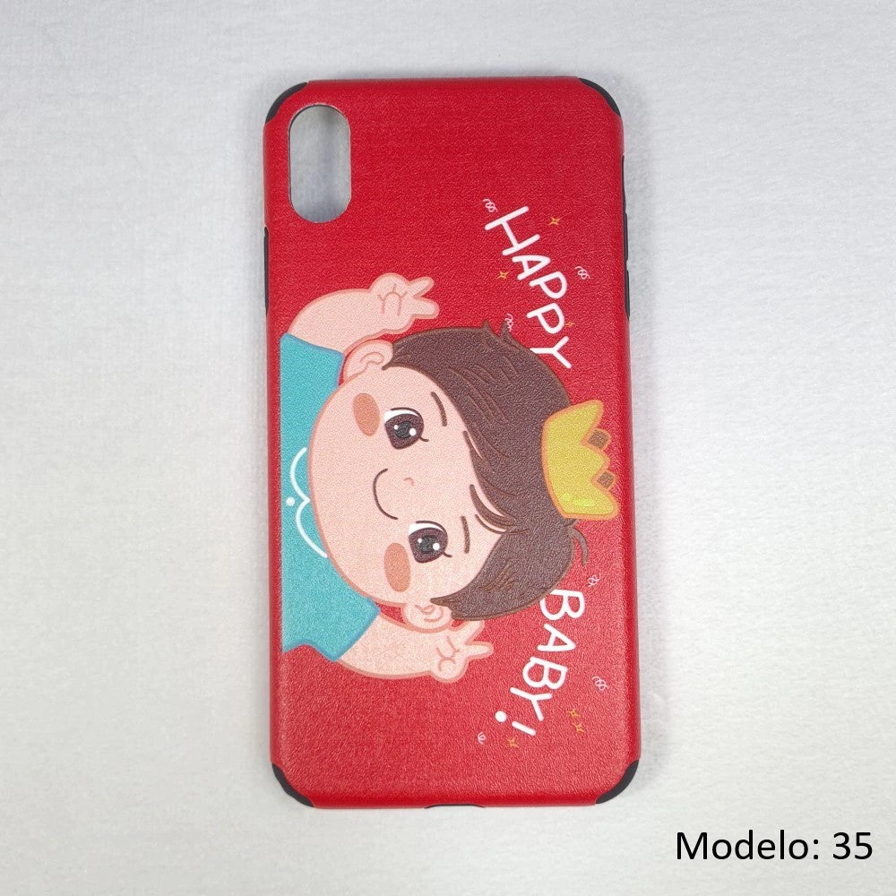 Funda Silicona con Dibujos para iPhone, Funda Multicolor con Tacto de Lienzo, Carcasa de Móvil para iPhone XS Max
