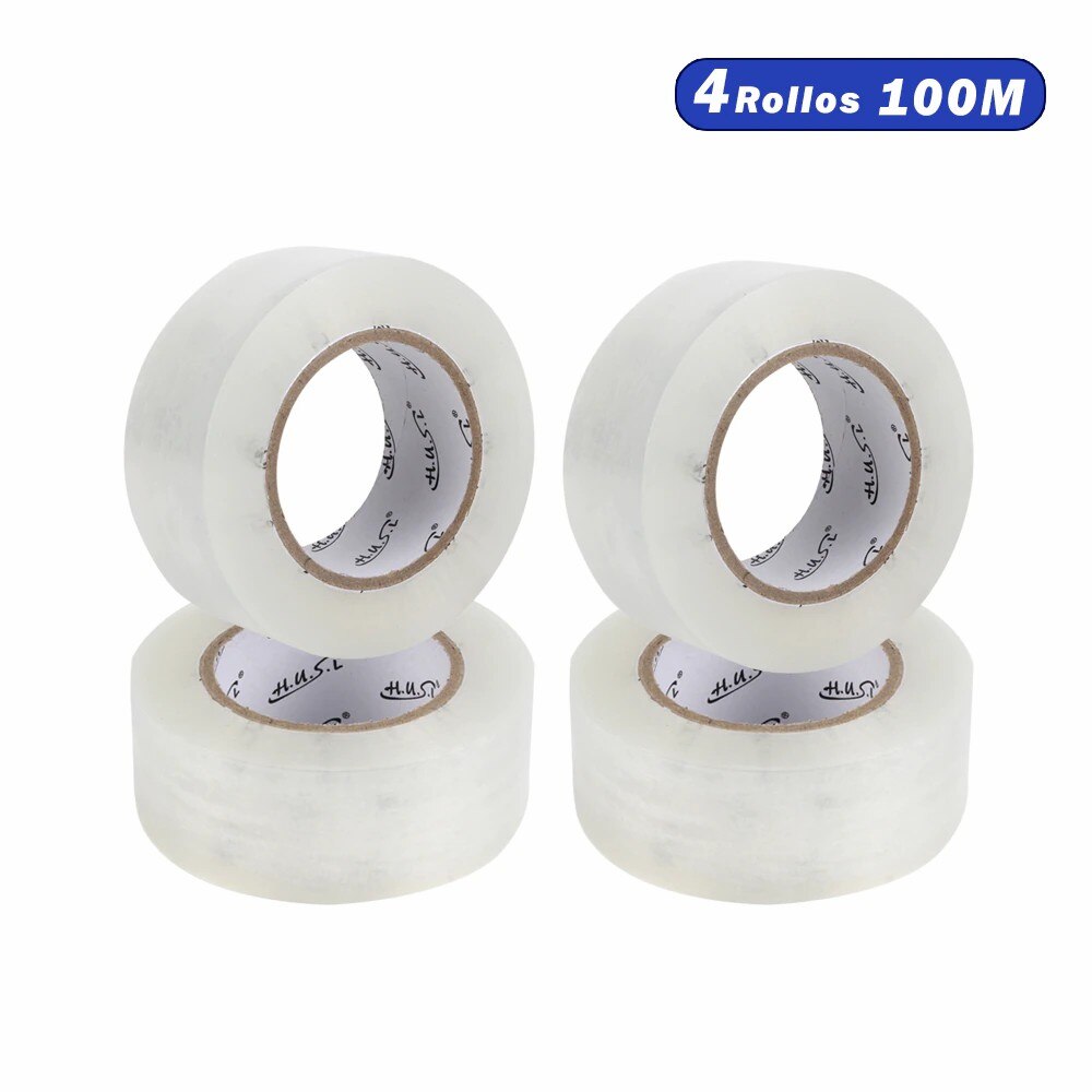HUSL Cinta Adhesiva Marrón 48mm*100M 6 Rollos para paquetes, transporte, Extrafuerte y Resistente Cinta Embalar adhesiva precinto