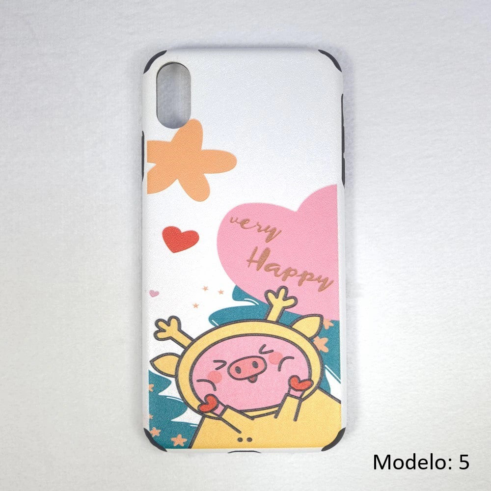 Funda Silicona con Dibujos para iPhone, Funda Multicolor con Tacto de Lienzo, Carcasa de Móvil para iPhone XS Max